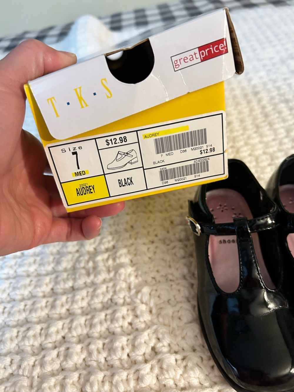 audrey Black Patent T-Strap Mary Janes with Pink Insole - Picture 9 of 13